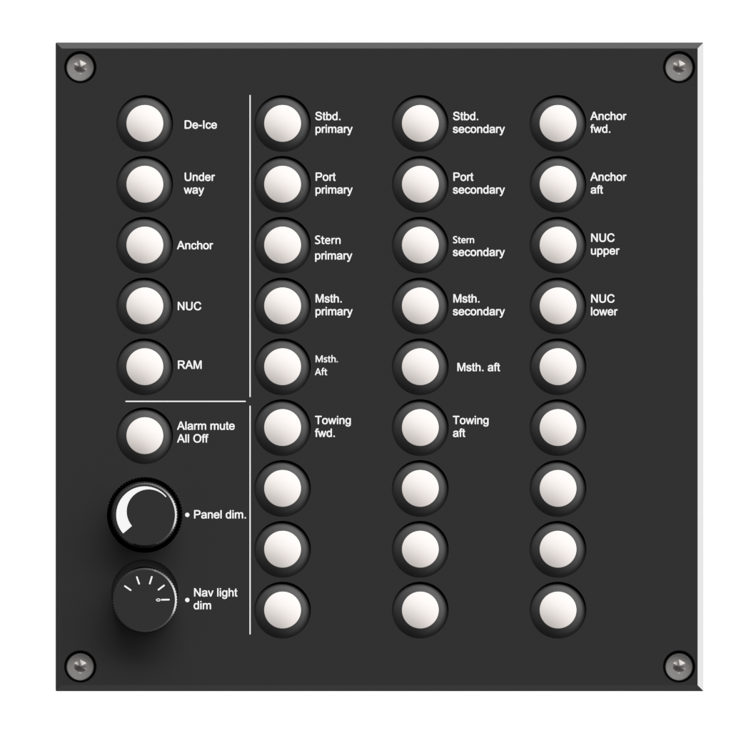 Control panel NLC, 28 ch, Bulkhead mnt, light dim